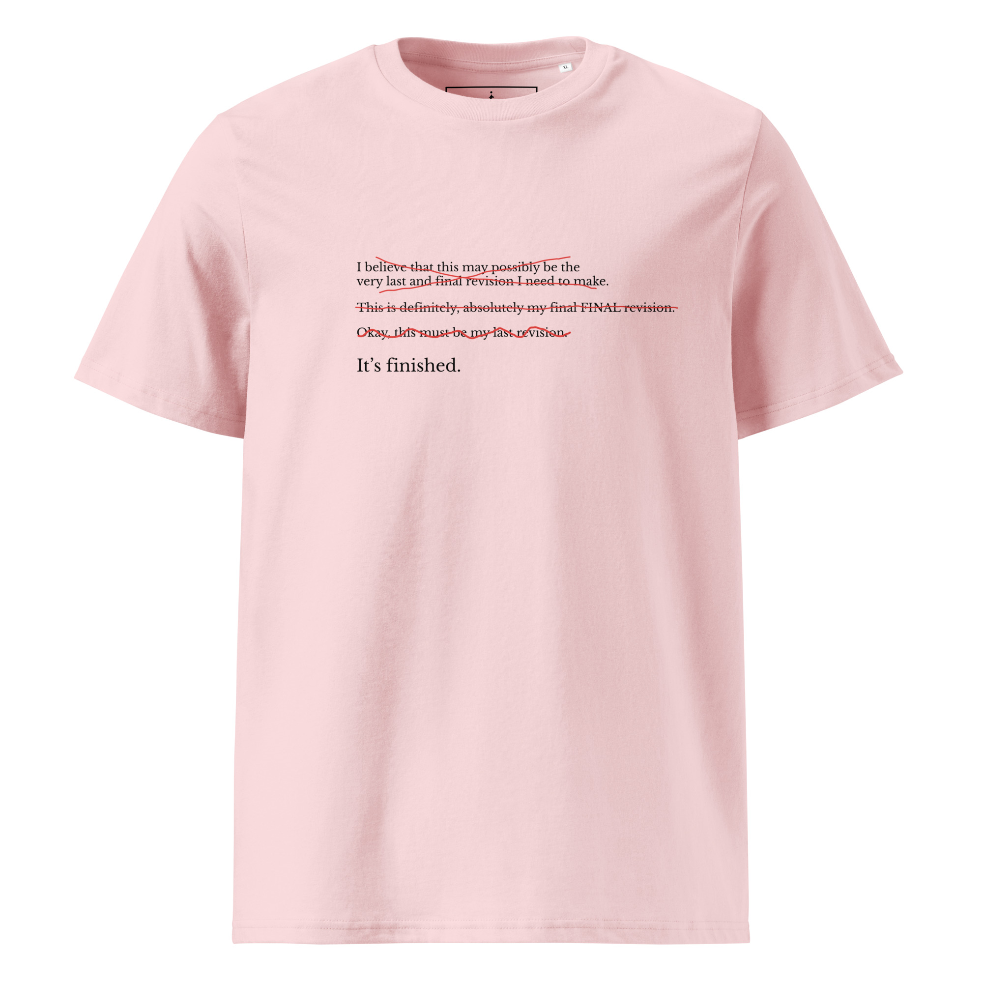 Revisions T-shirt in cotton pink, front view