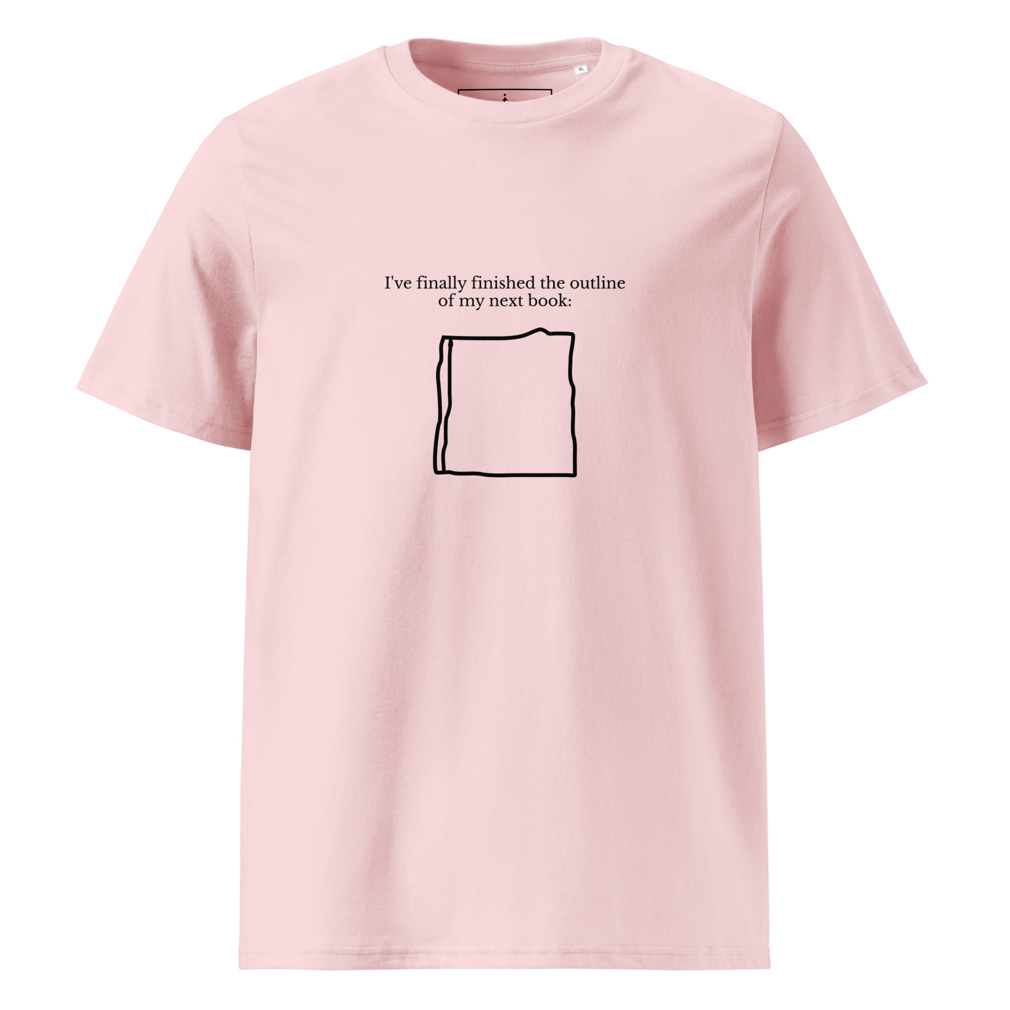 Book Outline T-shirt in cotton pink, front view