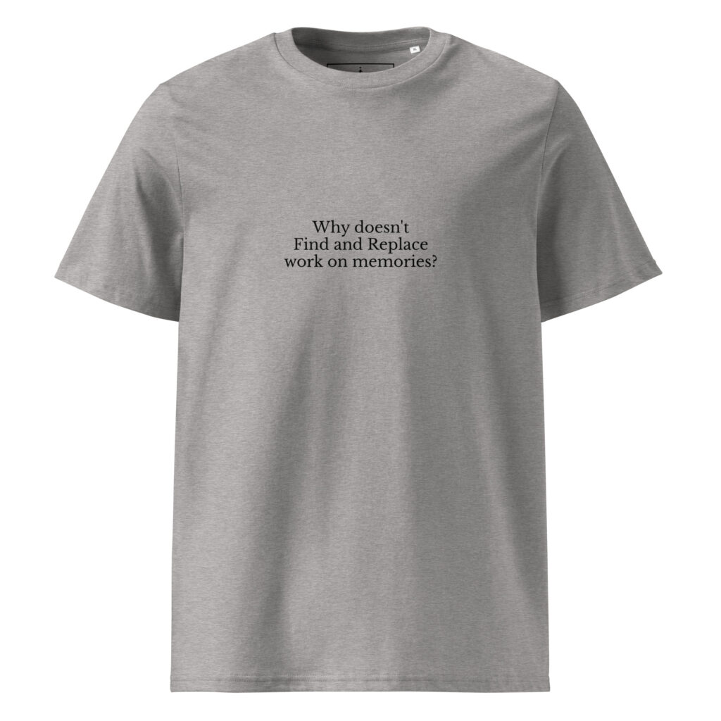 Find and Replace T-shirt in heather grey, front view