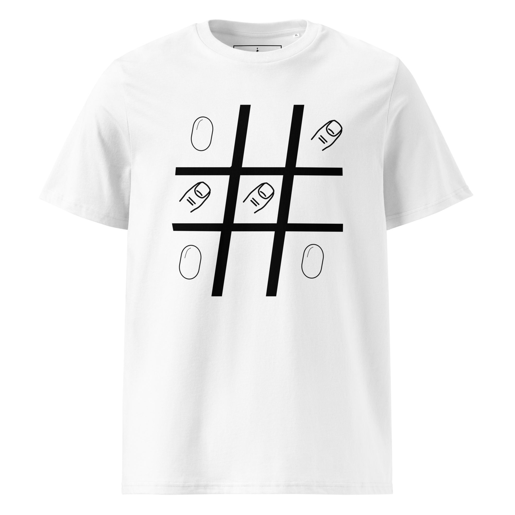 Tic Tac Toe T-Shirt in white, front view