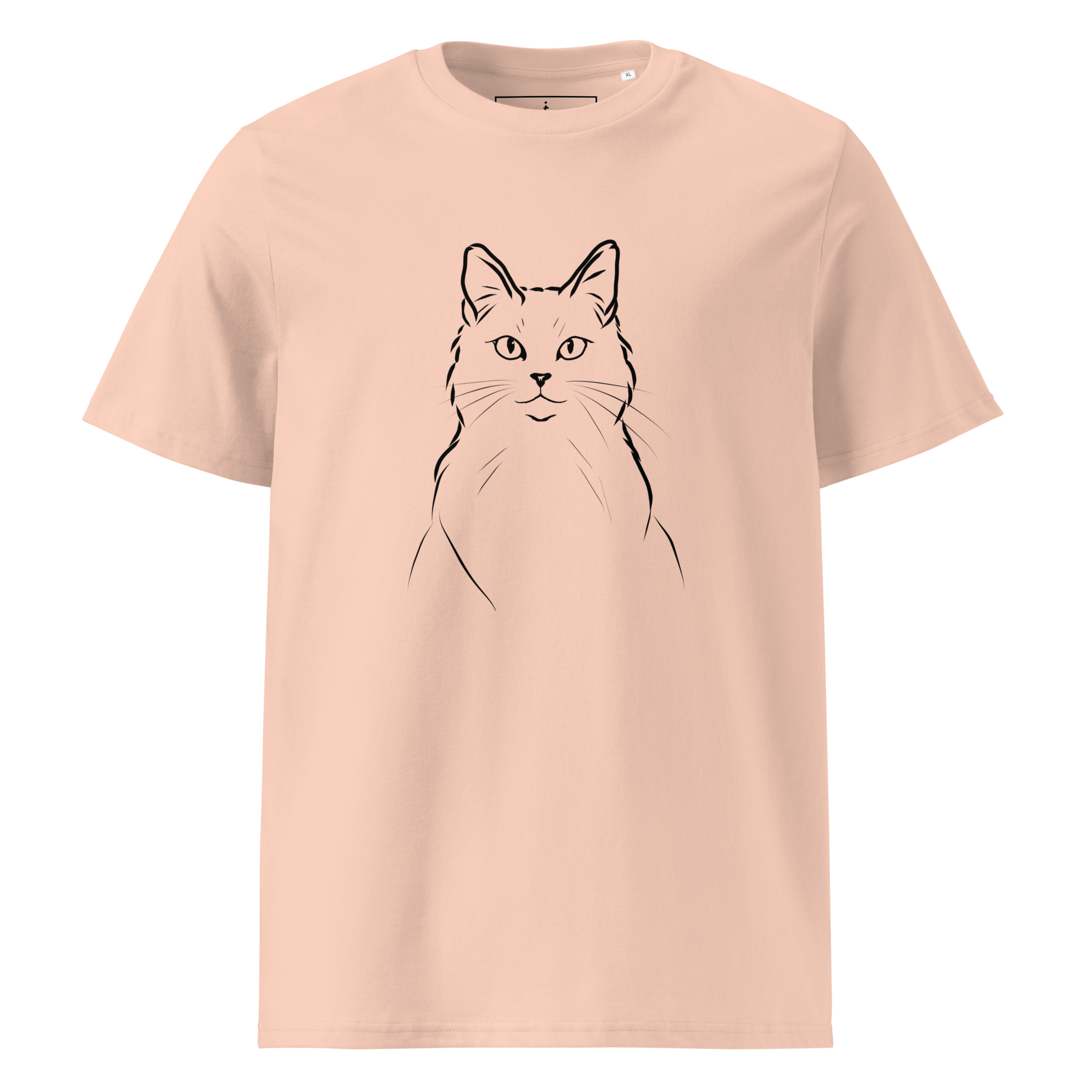 Minimalist Cat Portrait Line Art T-Shirt - Image 5