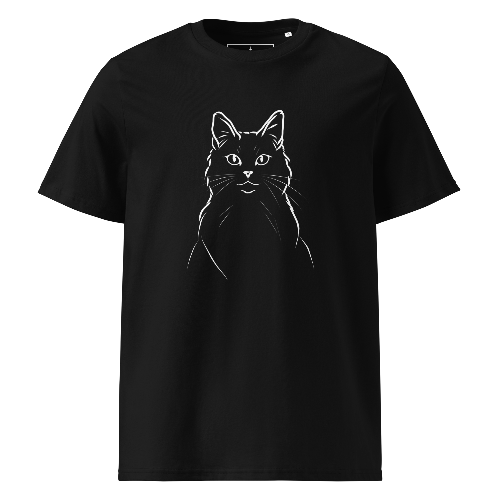 Minimalist Cat Portrait Line Art T-Shirt - Image 2