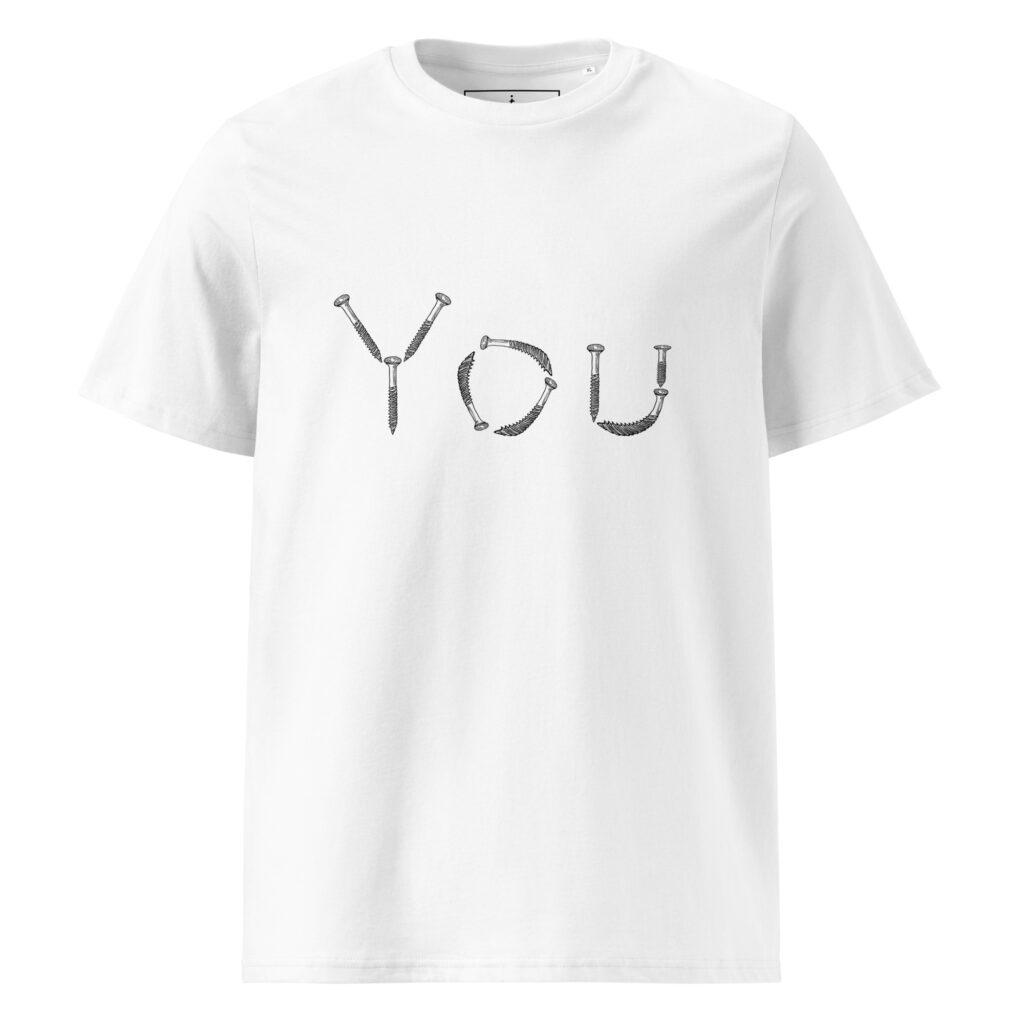Screw You T-Shirt in white, front view
